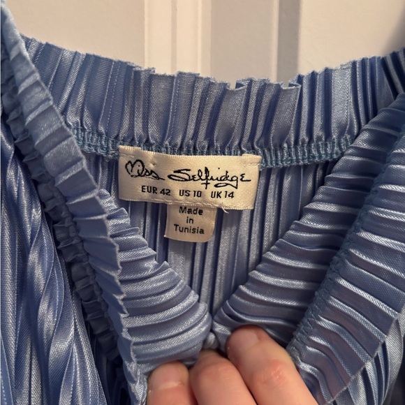 Miss Selfridge Blue Satin Midi Sleeveless Dress - Picture 3 of 4